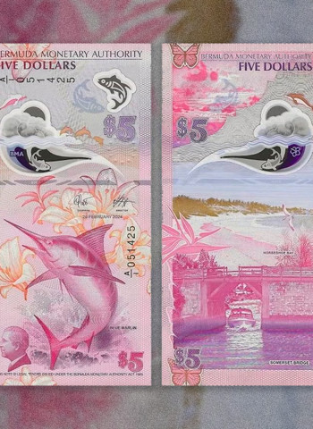 Cédula de 5 dólares das Bermudas é eleita a mais bonita do mundo em 2024