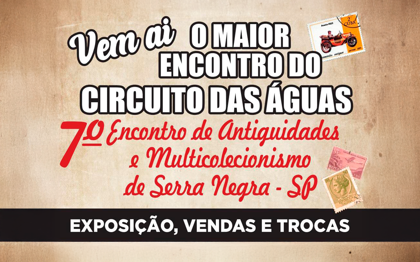 Serra Negra recebe feira de antiguidades e colecionismo com entrada gratuita