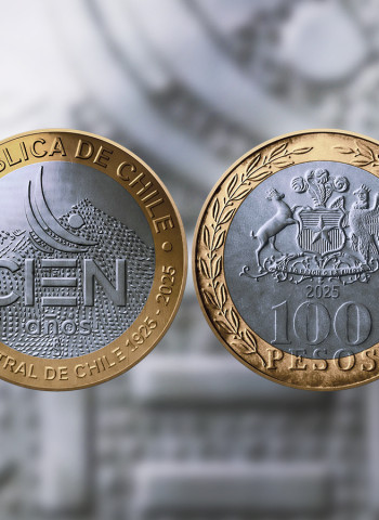 Banco Central do Chile lança moeda de $100 para celebrar 100 anos de história