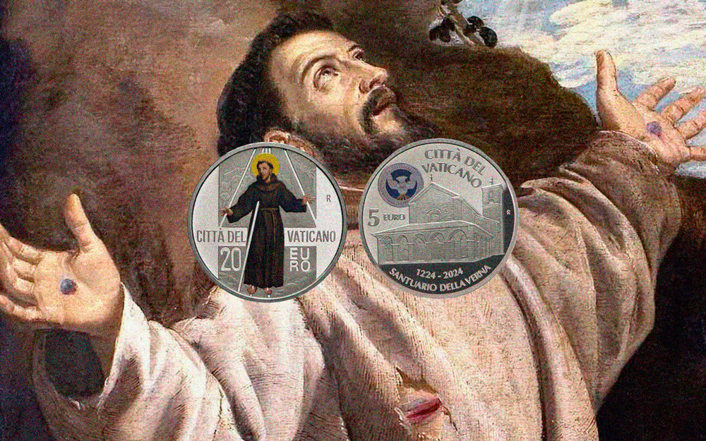 Vaticano lança moedas comemorativas de São Francisco de Assis: “Os Estigmas” e “Os Lugares de Francisco