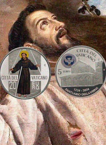 Vaticano lança moedas comemorativas de São Francisco de Assis: “Os Estigmas” e “Os Lugares de Francisco