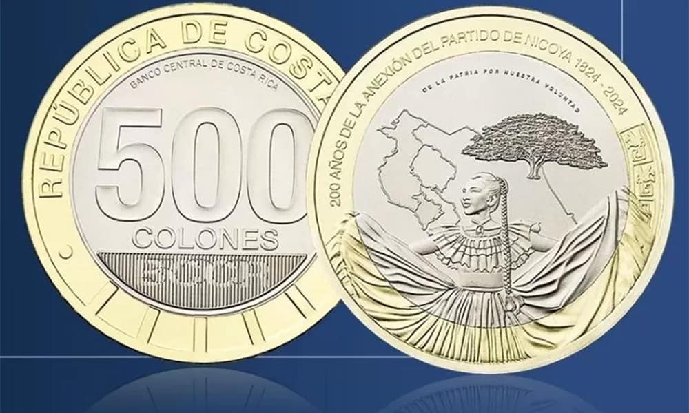 Novo Design da Moeda de ₡500 na Costa Rica