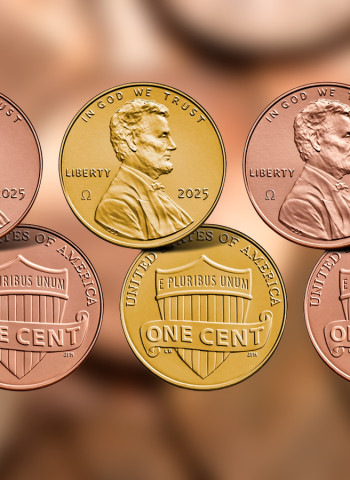 Moedas finais do centavo americano serão leiloadas com edição de ouro