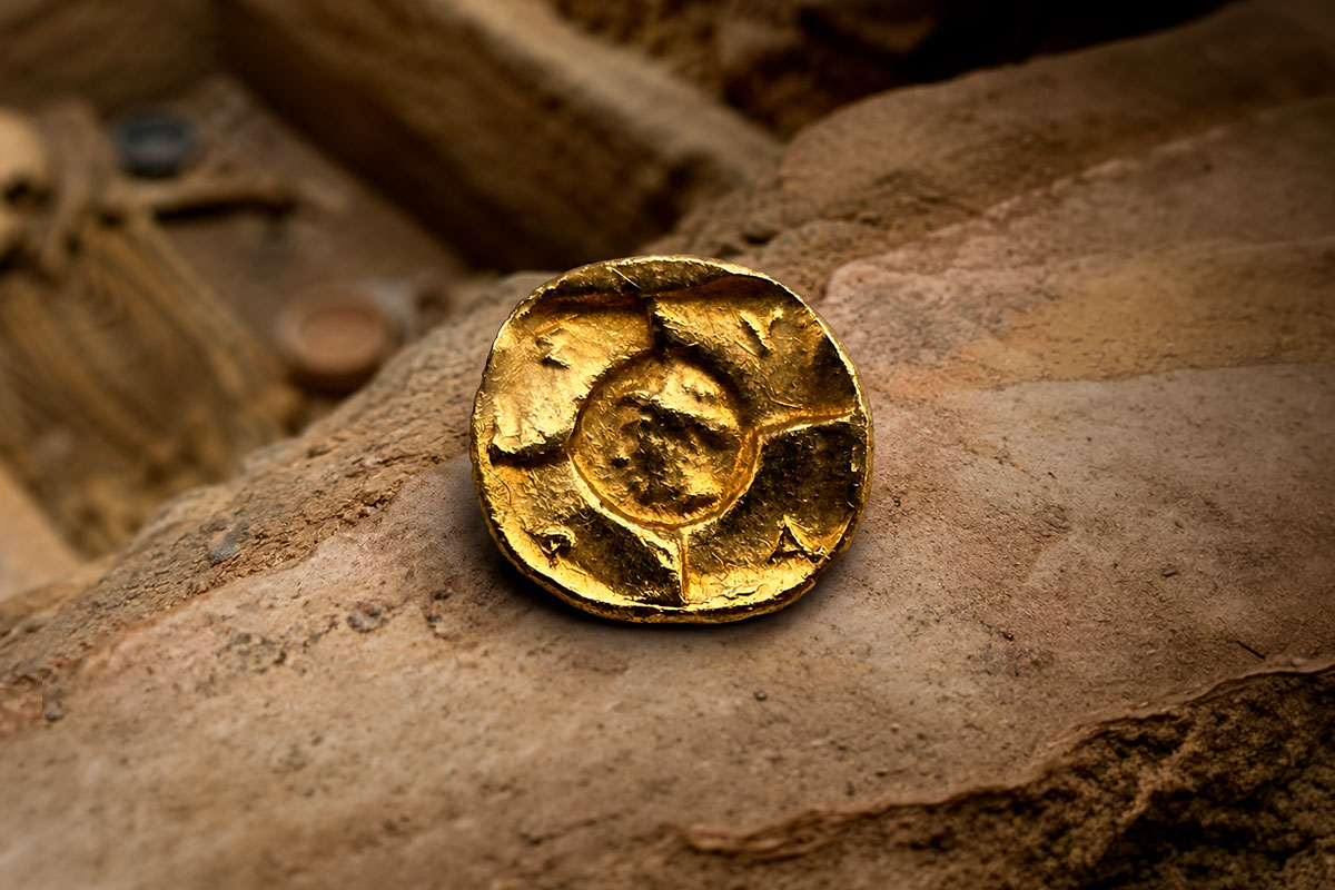 Moeda de ouro de Siracusa do século 5 a.C. é encontrada em túmulo na Sicília