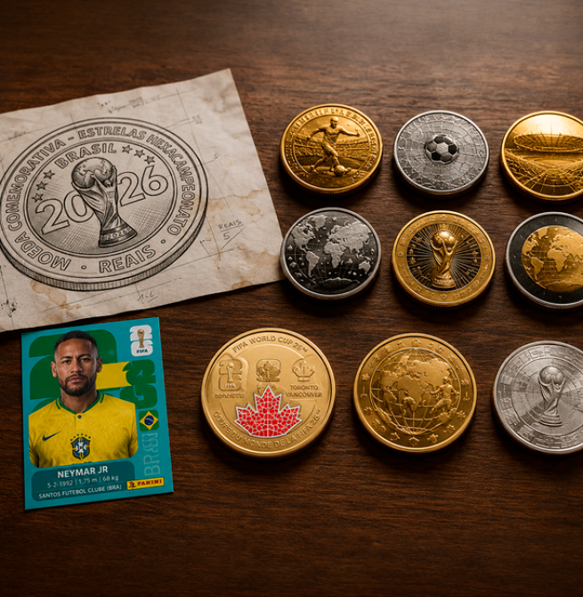 Moedas da Copa 2026: países-sede transformam paixão pelo futebol em itens de coleção! alguma chance do Brasil entrar no jogo?