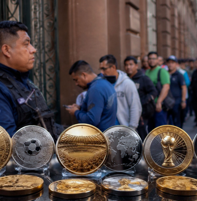 Torcedores encaram fila no México para garantir moedas da Copa de 2026